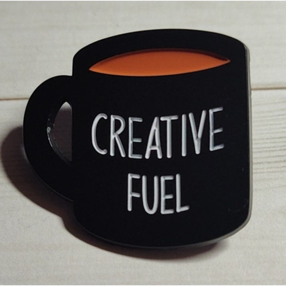 Coffee Lover Pin Creative Fuel Coffee Cup Lapel Hat Badge